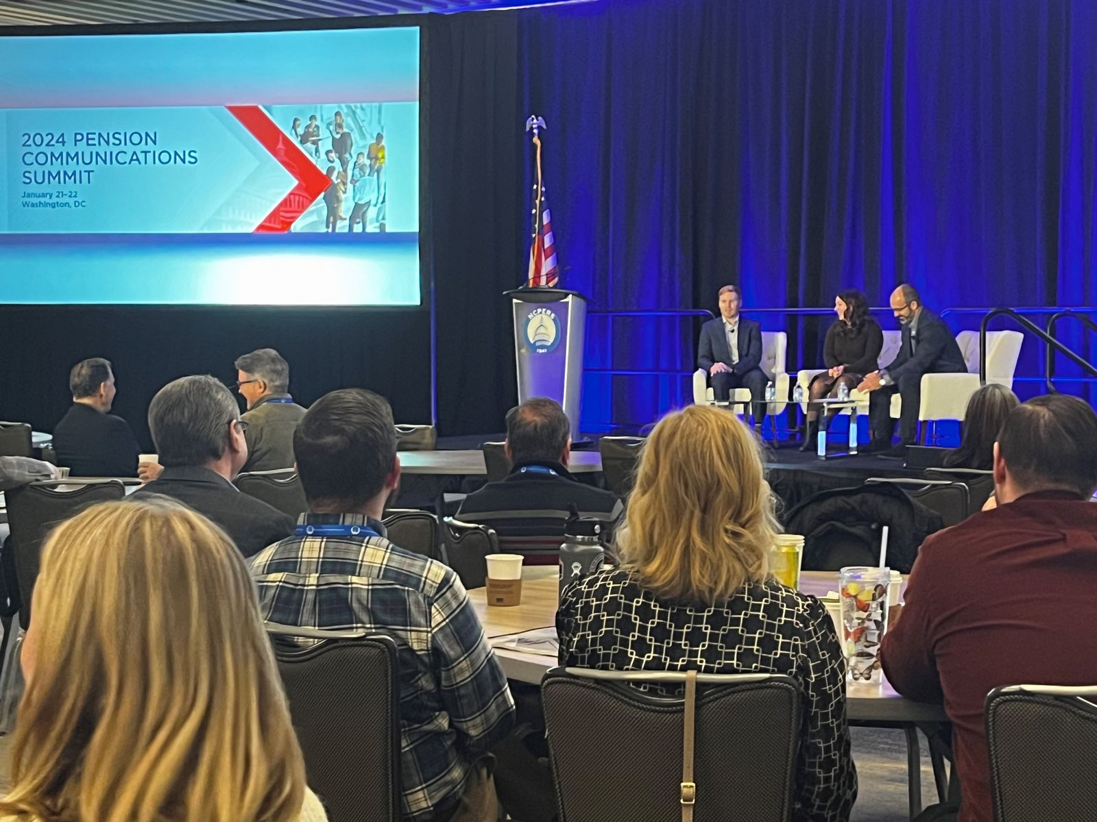 Christian Palmer, Communications Director for the Arizona Public Safety Pension Retirement System, moderated the conversation between Alicia McElhaney, senior reporter at Institutional Investor, and Brian Croce, Washington bureau chief for Pensions & Investments.